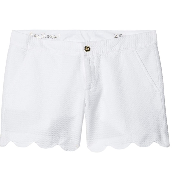 LILLY PULITZER:  Buttercup Scalloped White Shorts -Size 4 - Picture 3 of 14